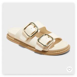 Universal Thread NWT❗️Collin Bone Double Buckle Sandals Contoured Footbed